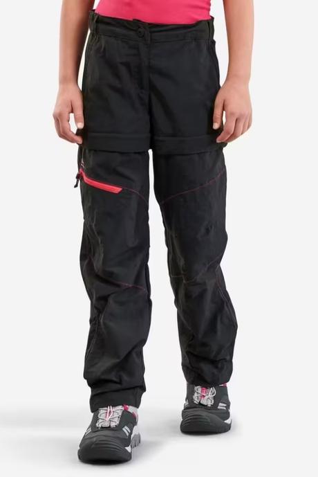 Detské odopínateľné turistické nohavice 7-15r., quechua,170