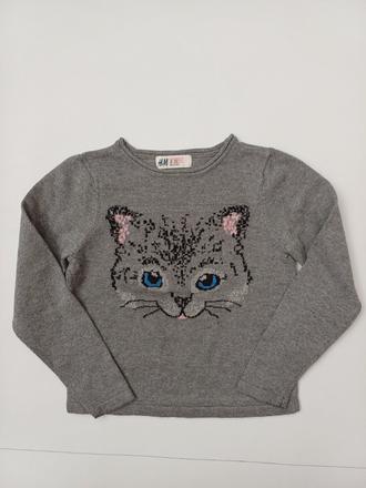 Pulover - mačka, h&m,98