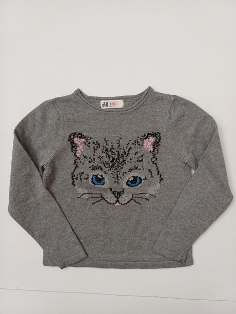 Pulover - mačka, h&m,98