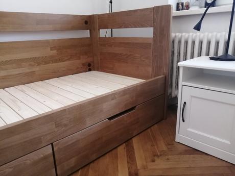 Posteľ rozkladacia z masívu, šírka (cm): 90,dĺžka (cm): 200