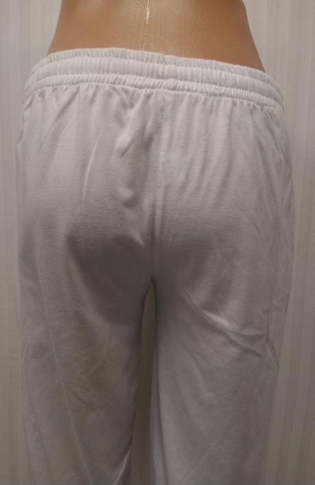 Dámske tenké biele bavlnené nohavice, m