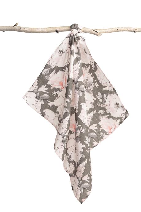 Sensillo mušelínová plienka šedé pivónie 70x80 cm, 