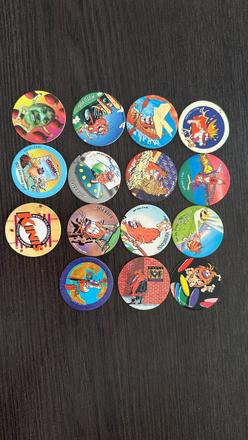Vintage 90s pogs - wpf + dunkin super plastic,