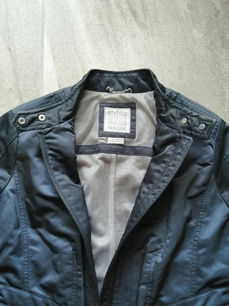 Prémiová luxus bunda geox v38 oceľovomodrá, geox,38