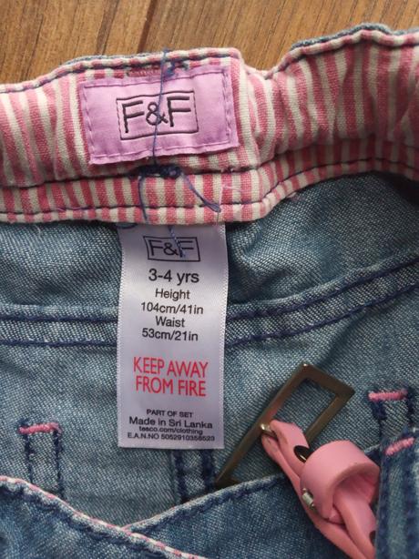 Dievčenské riflové kraťasy, f&f,104