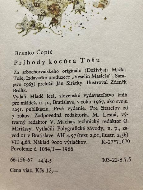 Príhody kocúra tošu - branko čopič (1967), 