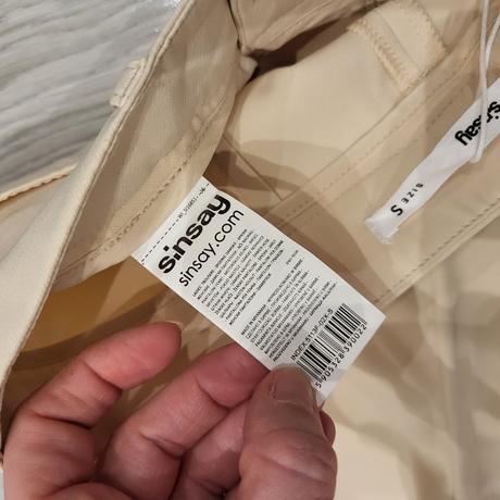 S béžové zvonove nohavice s razporkami, sinsay,s