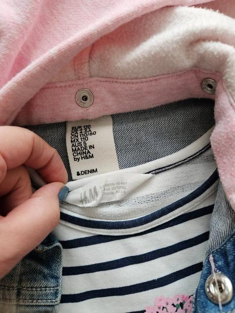 Mikinové šaty s riflovou vestou, h&m,116