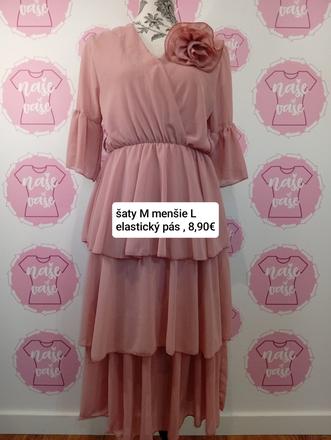 Ružové šaty s kvetom m/l, l