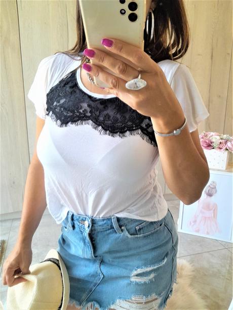 Tričko s čipkou-m, m