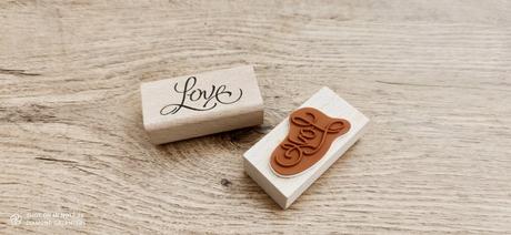 Drevená pečiatka - love - 30 x 60 mm, 