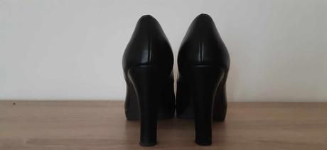 Cierne kožené lodičky, 37