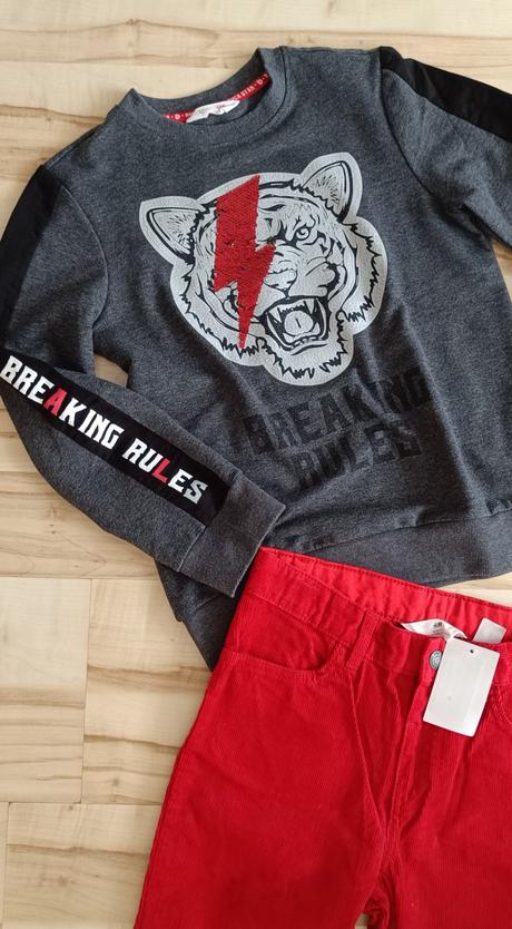 Nové nohavice + mikina, h&m,134