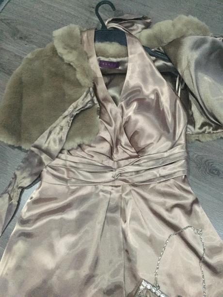 Komplet spol. šaty , kabatik a kabelka 36/38, 36