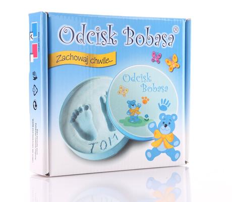 Odcisk bobasa sada na odtlačok modrý,