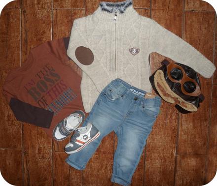 Béžový svetrík s kožušinkou, veľ. cca 110/116, 110