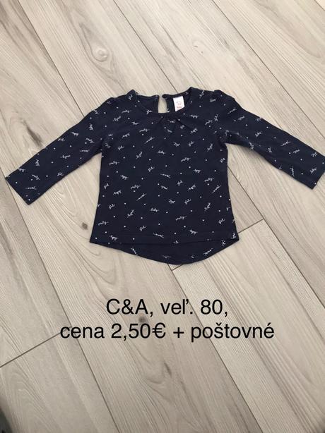 Tričko tmavomodré, c&a,80