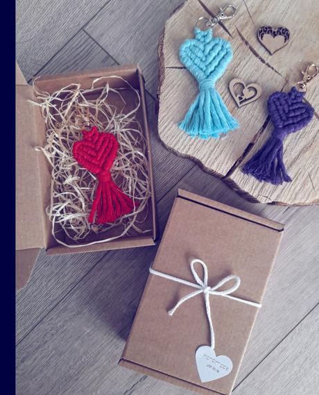 Kľúčenka macrame srdce, 