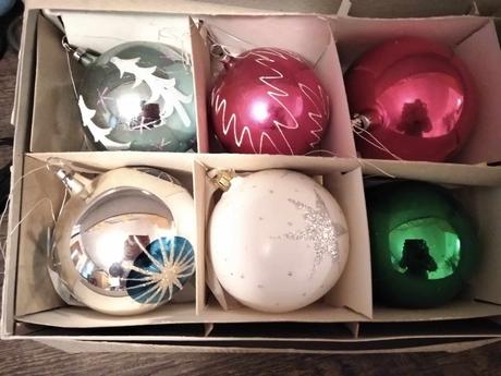 Retro mix vianočné gule, 