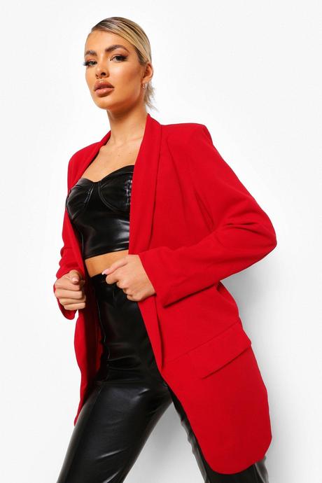 Červené sako boohoo, xs