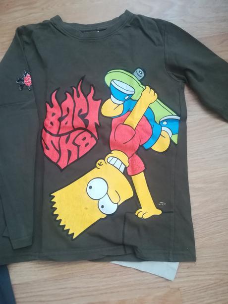 Chlapčenské tričká dlhý rukáv simpson 2 ks, 140