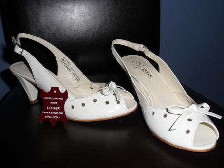 Kožené biele sandále belle shoes, 35