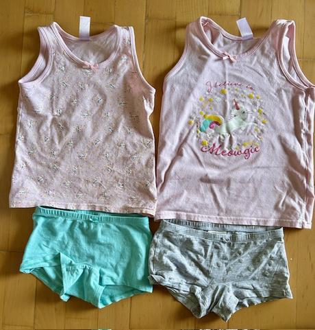 2x tielko a nohavicky 122-128, h&m,122