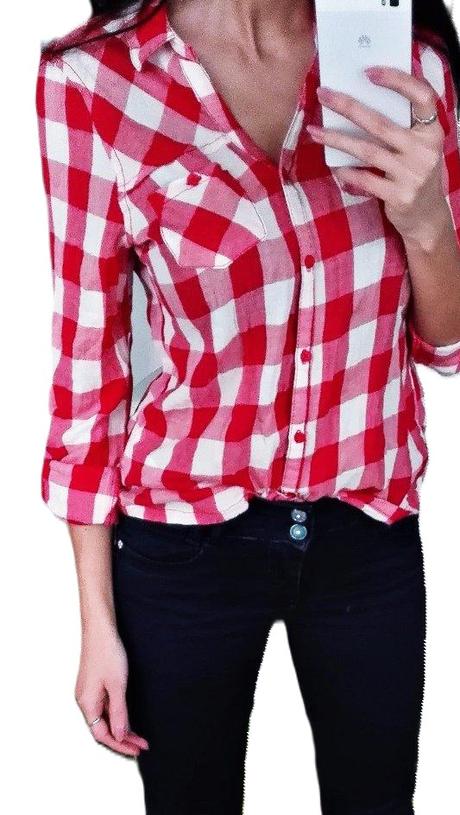 Kockovaná ľahučká košeľa s, s