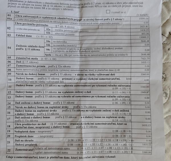 Je ročné zúčtovanie preddavkov vypočítané správne?