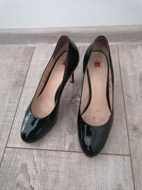 Čierne lakované lodičky, 38
