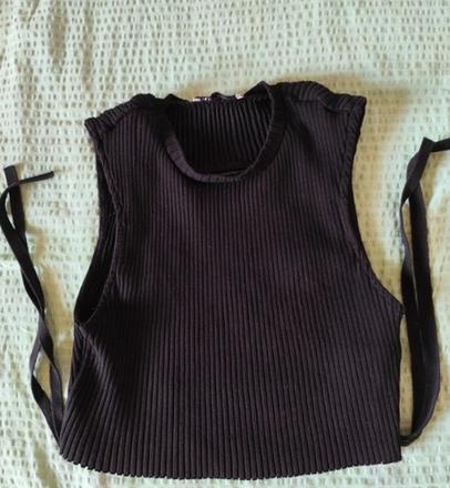 Čierny top zara na uvezovanie na chrbte, veľ.s, zara,s