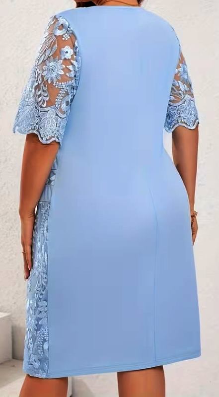 Šedo modré elastické šaty, 2xl/48, 48 - xxxl