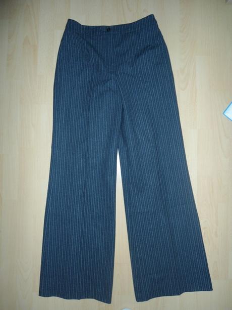 Cierne damske vlnene nohavice, s