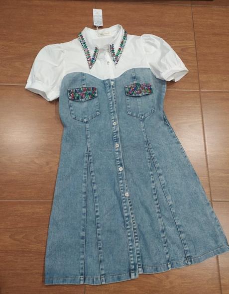 Luxusné riflové šaty, m