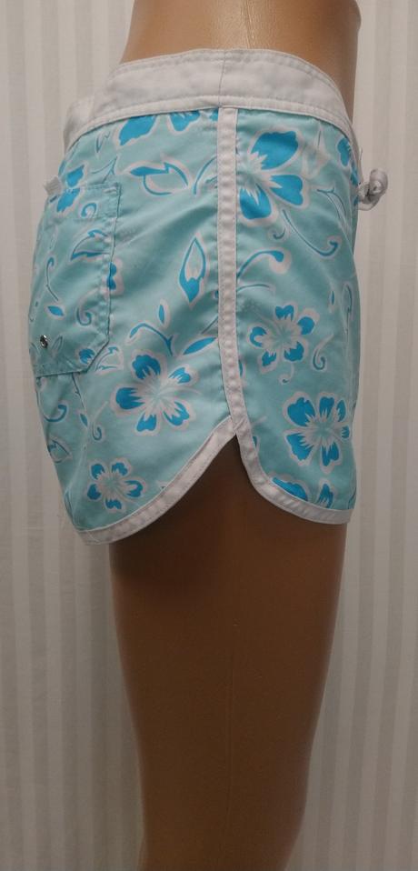 Dámske šortky, modro biely vzor, kalamton, s, s