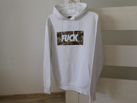 Mikina pánska biela bavlnená m,, m