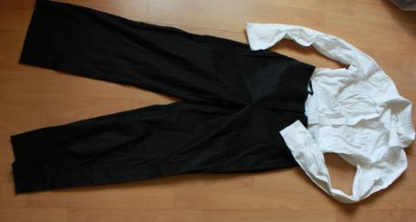 Biznis siroke nohavice s vyssim pasom, l