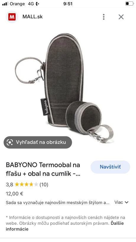 Termoobal na fľašku + obal na cumlík, babyono