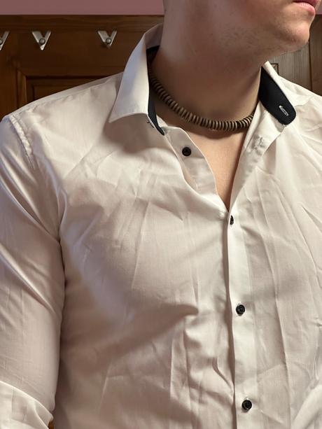 Pánska biela košeľa slim fit, h&m,m