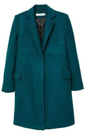 Smaragdovy kabát mango xs/s, mango,xs