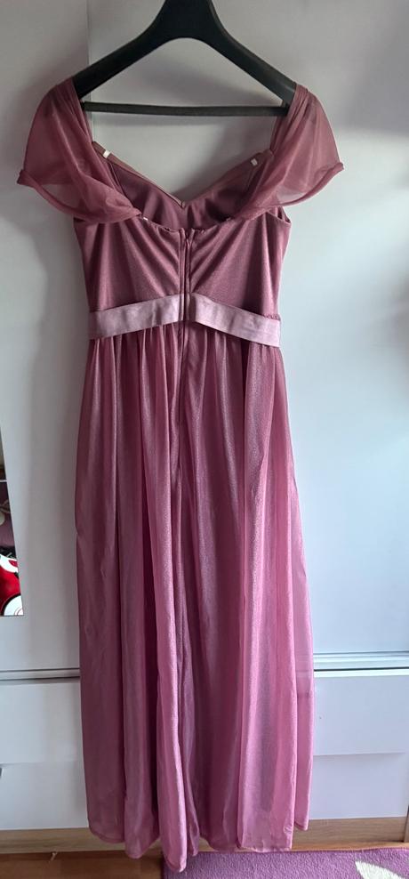 Ružové dlhé spoločenské šaty, m