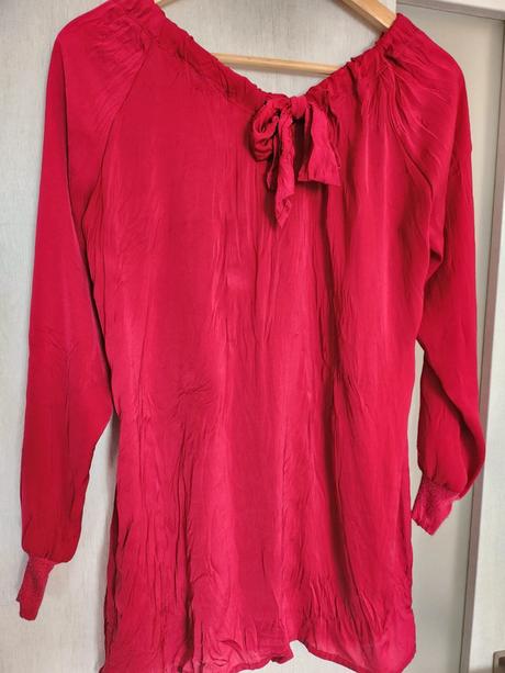 Predĺžená blúzka magenta, s