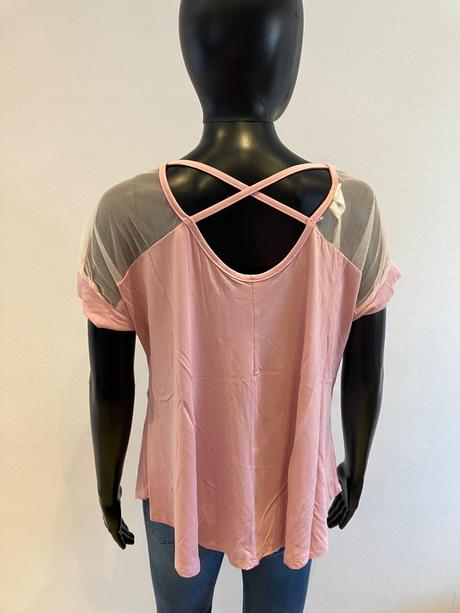 Dámske tričko s výstrihom na chrbte ružové, l / m / s / xl