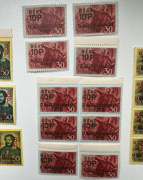 Poštové povojnové pretlače známky maďarsko c.5, 