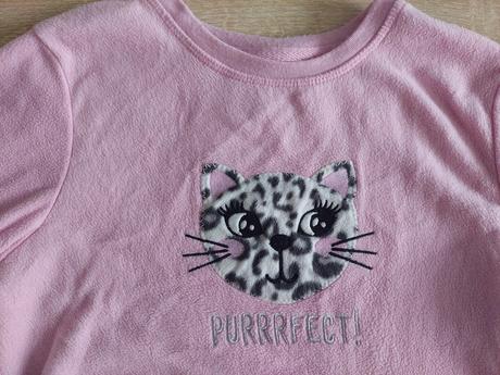 Fleesové dievčenské tričko s mačičkou veľ.134, primark,134