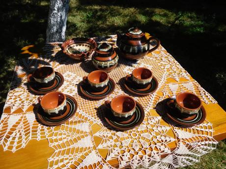 Bulharská keramika, sada kávičková,, 