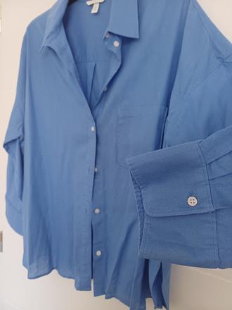 Dámska modrá košeľa, h&m,48