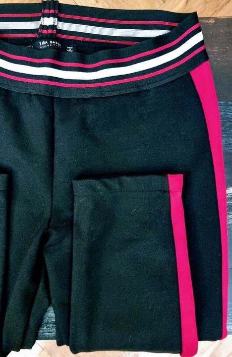 Zara zimné"legíny"s červeným pásom po bokoch, zara,l