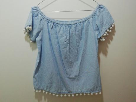 Modré tričko letný top blúzka, 164