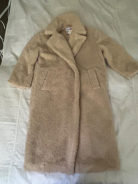Oversize kabát s umelou kožušinou, reserved,m